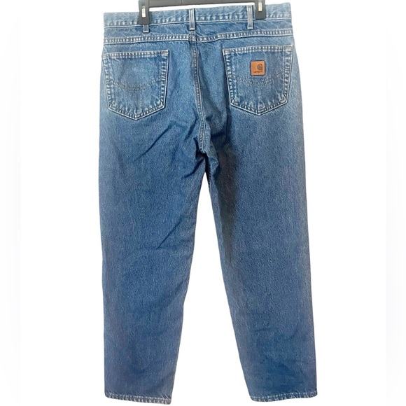 Carhartt Men's Straight Leg Relaxed Fit Blue Jeans Size 36x30 - Picture 2 of 6